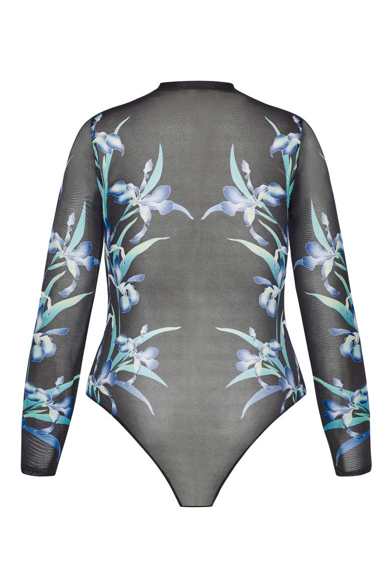 Winter Iris Mesh Bodysuit, Alternate, color, MIRRORED WINTER IRIS