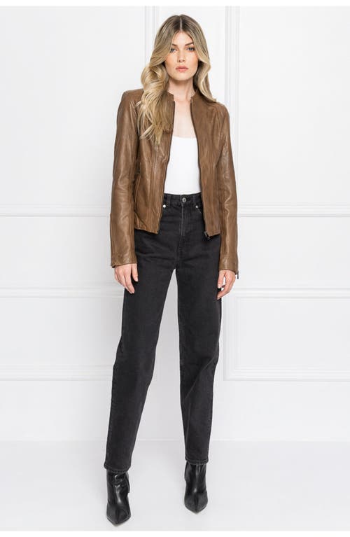Lamarque Arlette | Leather Biker Jacket In Brown