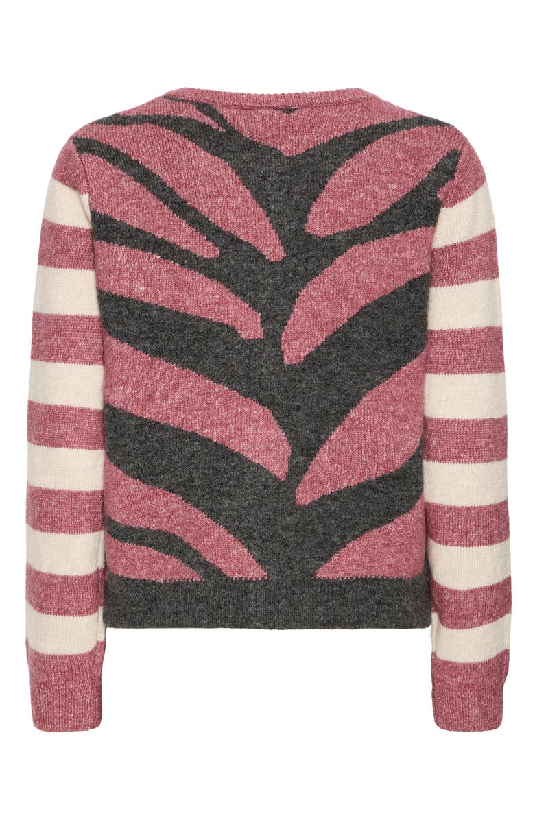 ICHI Knit Cardigan, Alternate, color, Maroon Combi