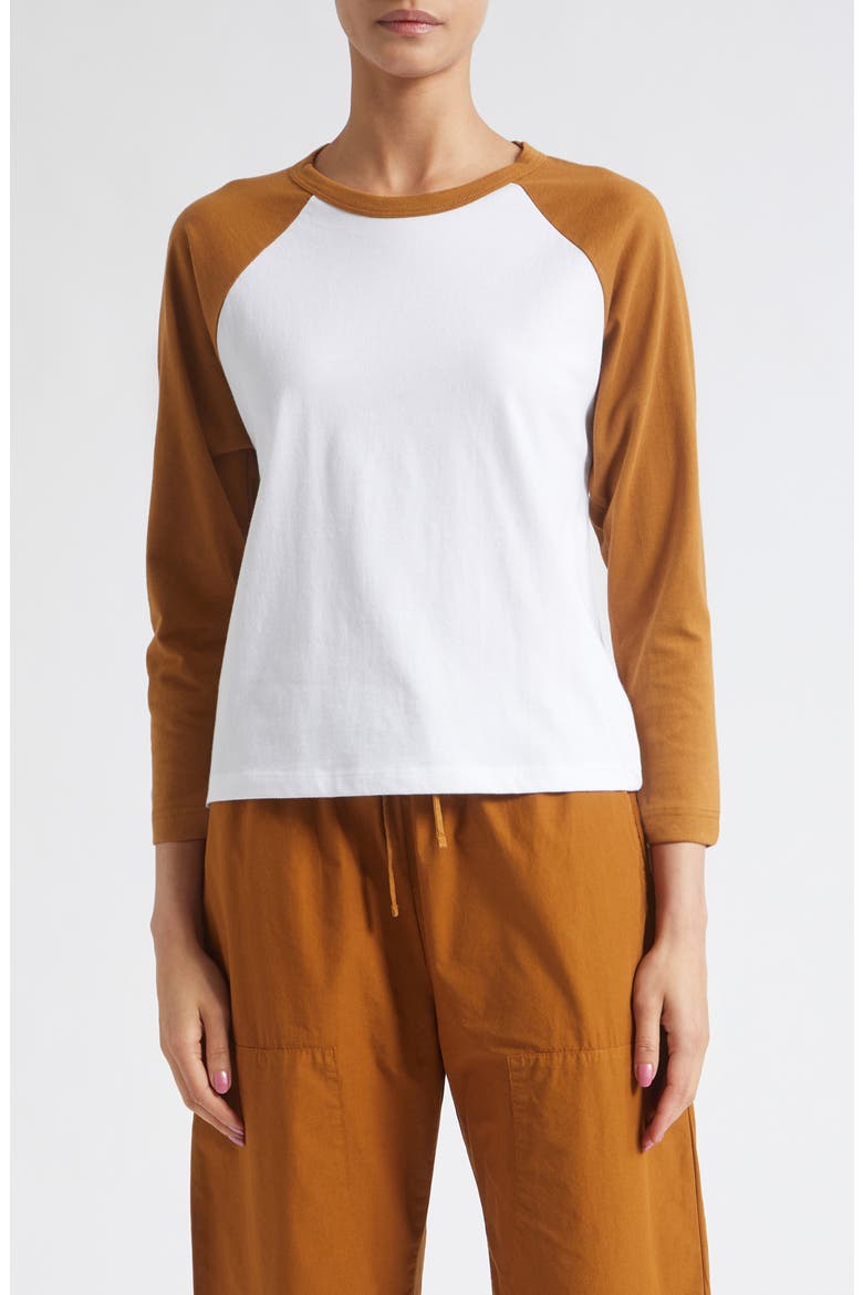 Margo Baseball T-Shirt, Main, color, WHITE/ COPPER