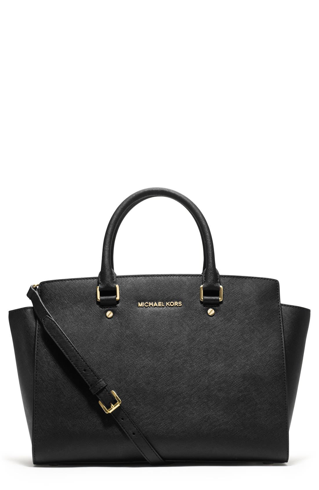 MICHAEL Michael Kors 'Large Selma' Zip-Top Satchel, Main, color, 