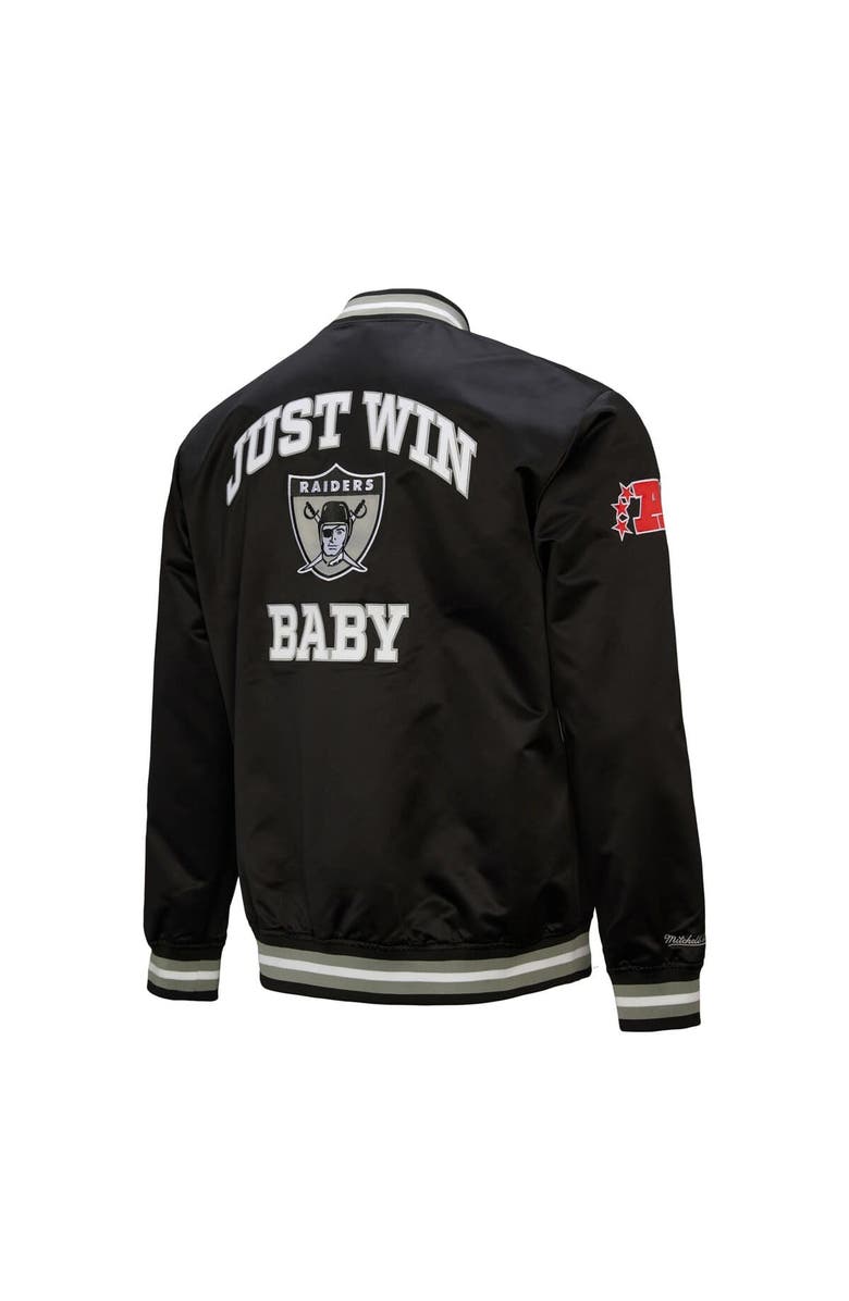 Mitchell
Ness Men
s Mitchell
Ness Black Oakland Raiders Double Down Satin Full-Snap Jacket, Alternate, color,