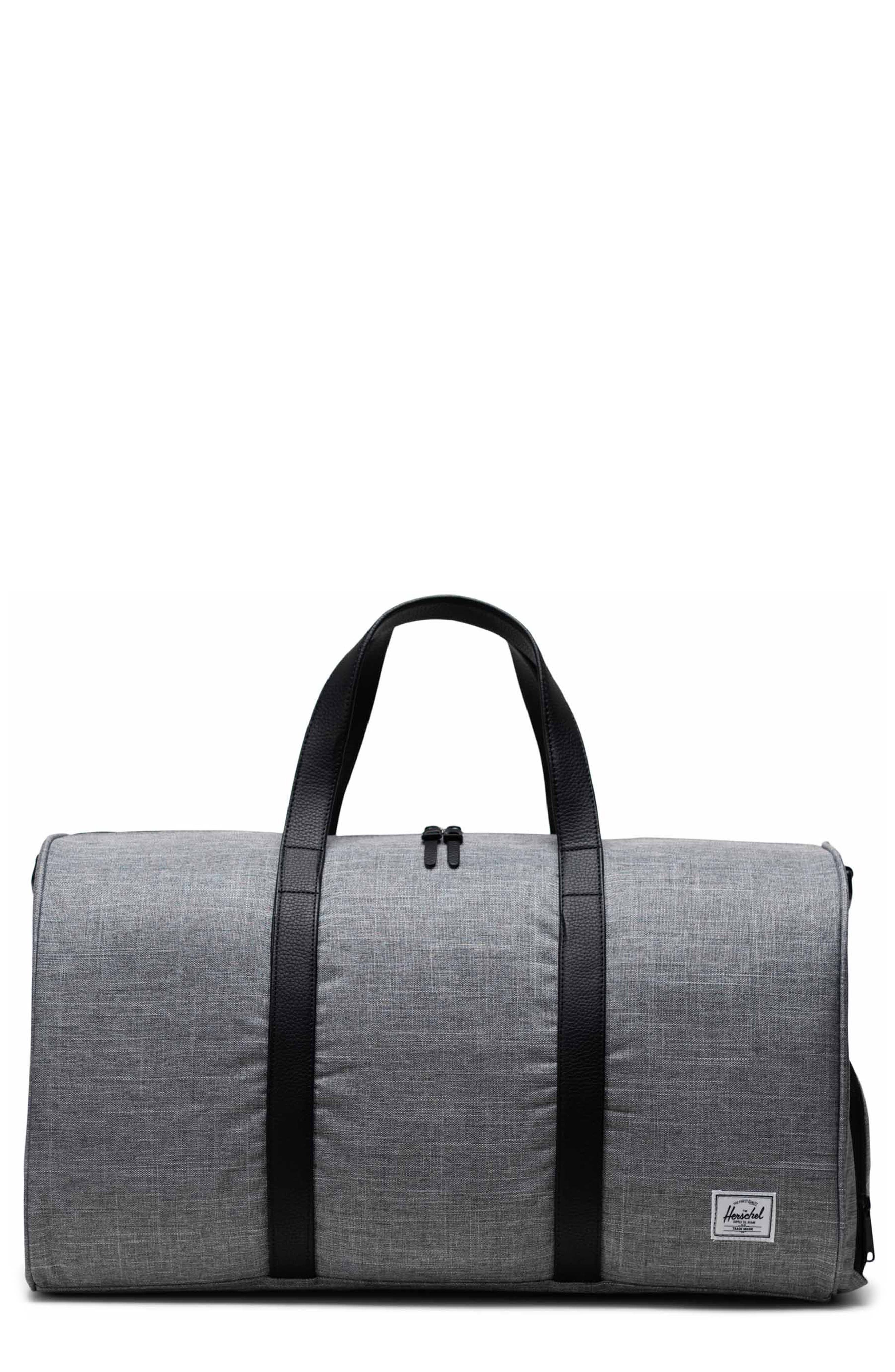 Novel Recycled Nylon Duffle Bag, Main, color, RAVEN CROSSHATCH