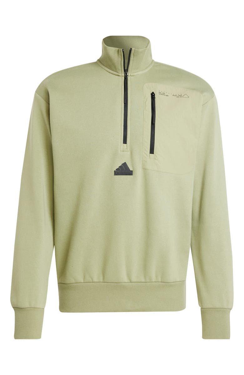 adidas City Escape Fleece Half Zip Sweatshirt, Alternate, color, 