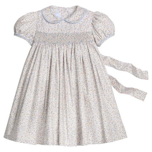 Little English Kids' Floral Smocked Peter Pan Dress In Multi