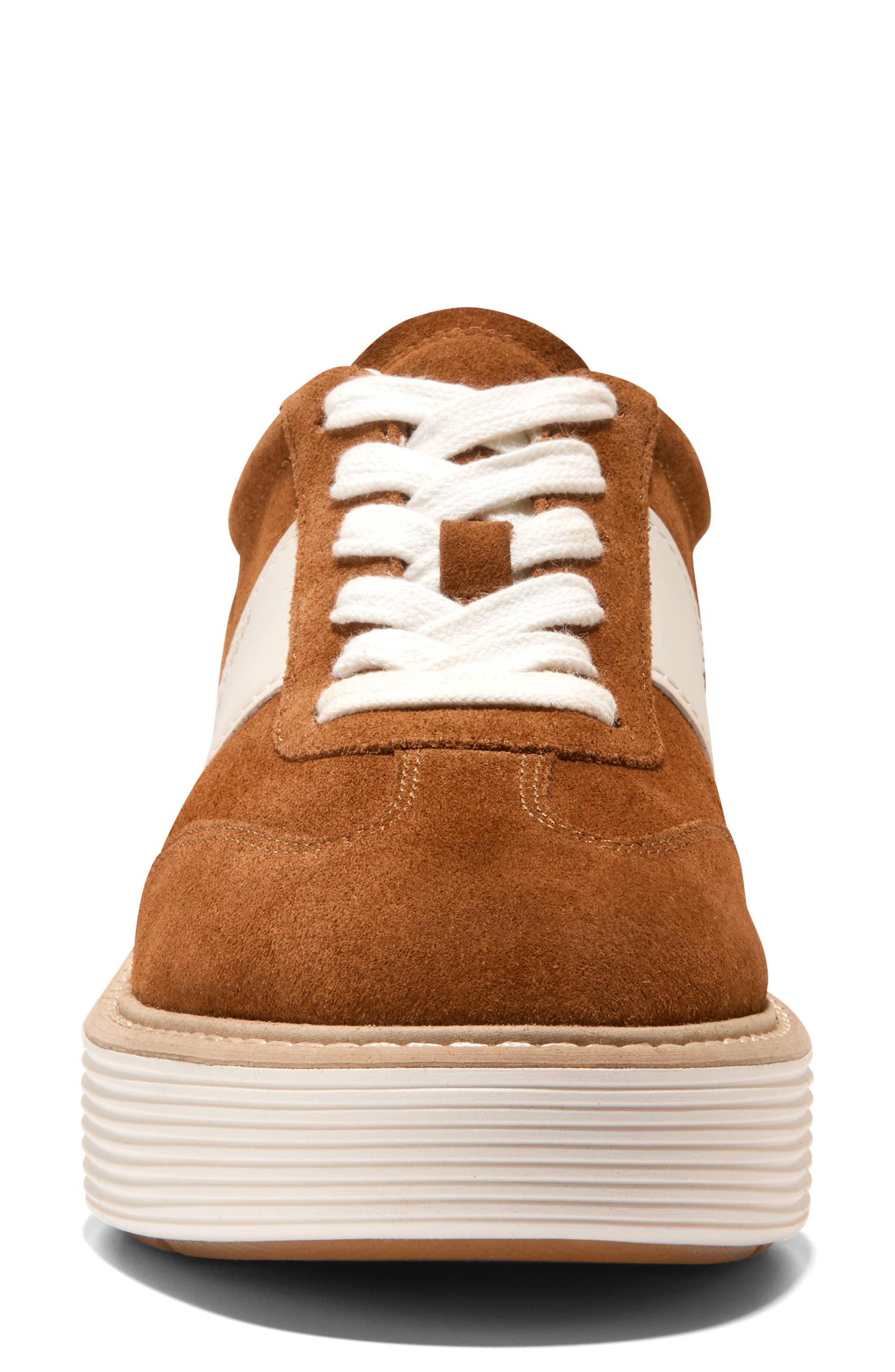 Cole Haan ØriginalGrand Max Platform Sneaker, Alternate, color, Tobacco Suede / Ivory Leather