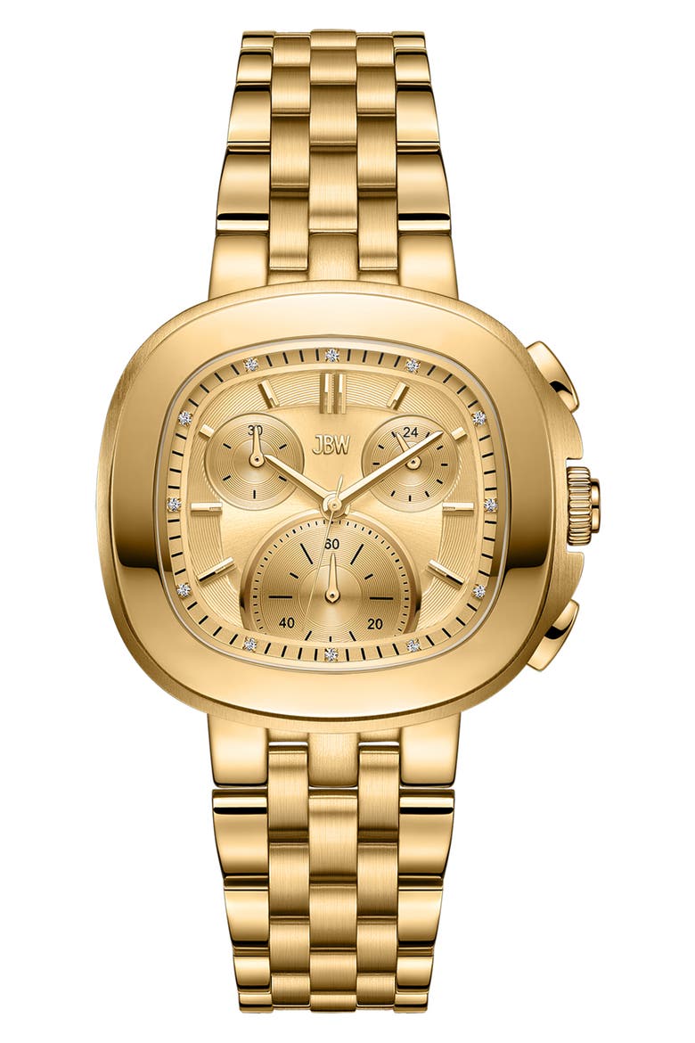 Men's Coast Lab-Created Diamond Bracelet Watch, 38mm, Main, color, 18K GOLD