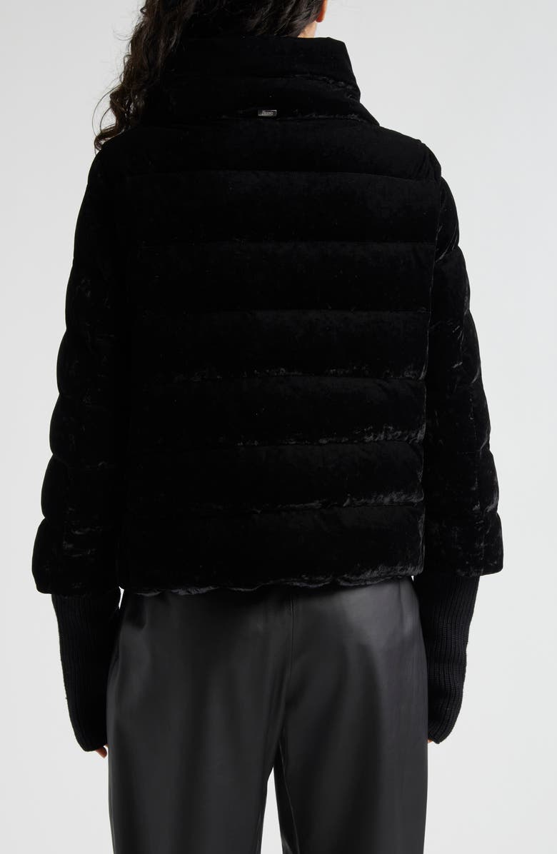 Herno A-Line Marbled Velvet Down Jacket, Alternate, color, 