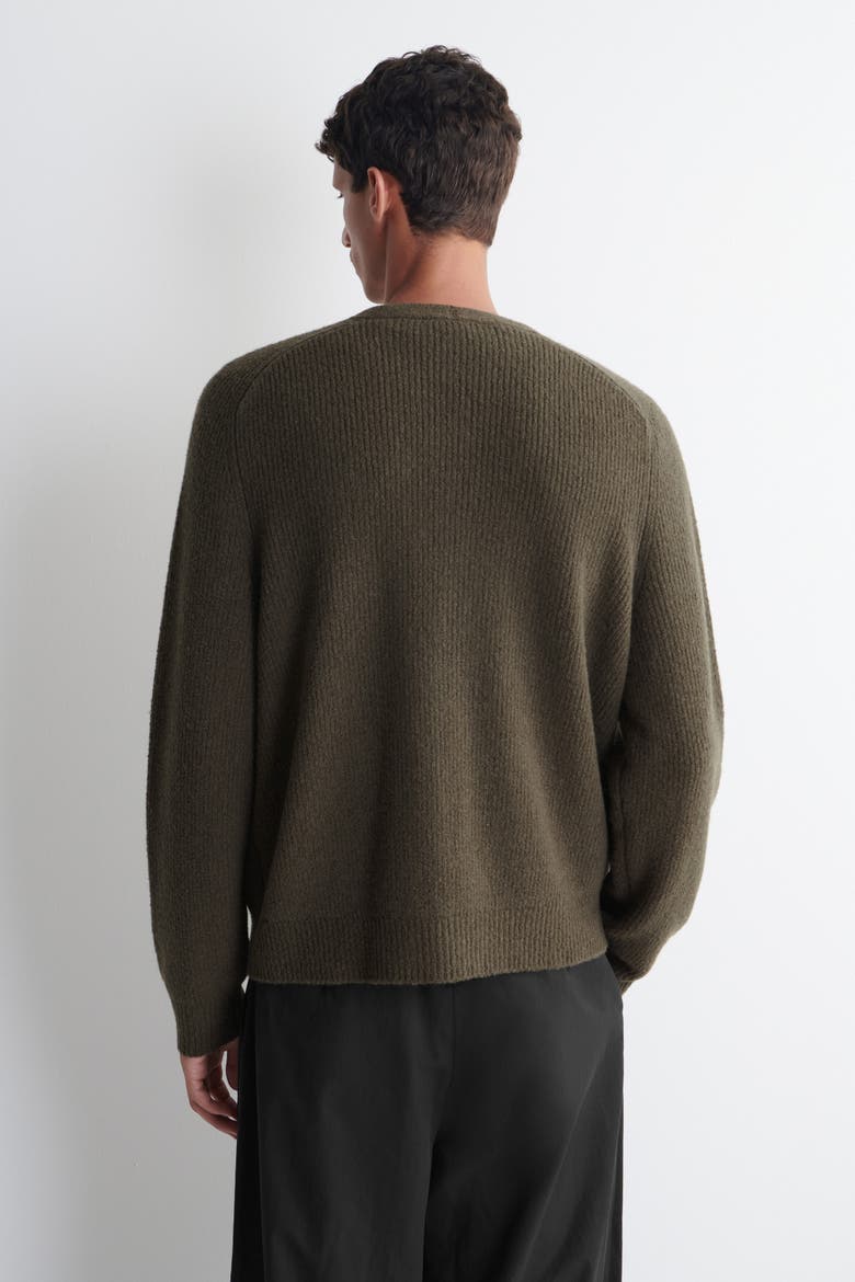 Wool-Blend Bouclé Cardigan, Alternate, color, BROWN