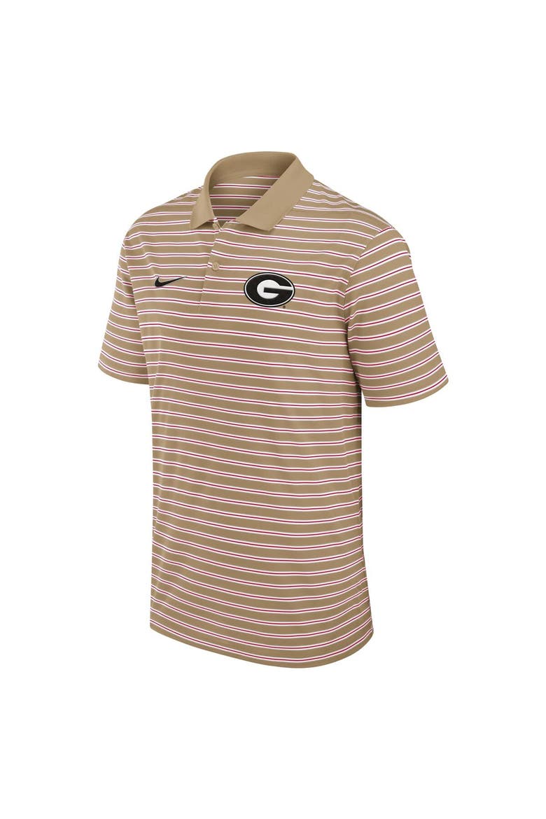 Men's Nike Tan Georgia Bulldogs Athletic Prep Striped Performance Polo, Alternate, color, Tan