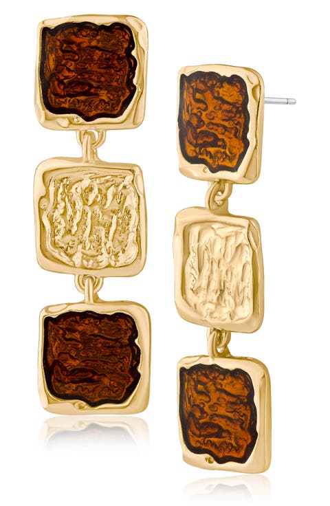 Sculpted Enamel Linear Drop Earrings (Nordstrom Exclusive)