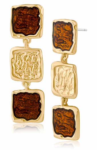 Sculpted Enamel Linear Drop Earrings (Nordstrom Exclusive)