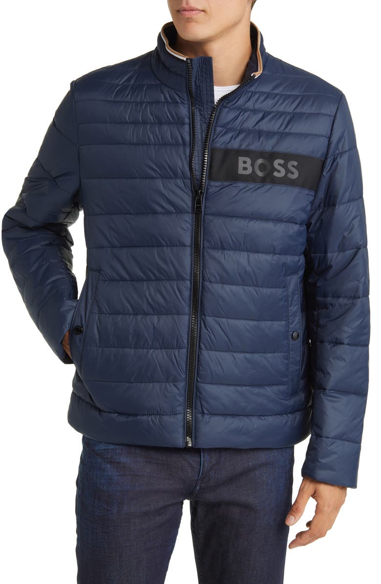 BOSS Darolus Quilted Puffer Jacket, Alternate, color, Dk Bu