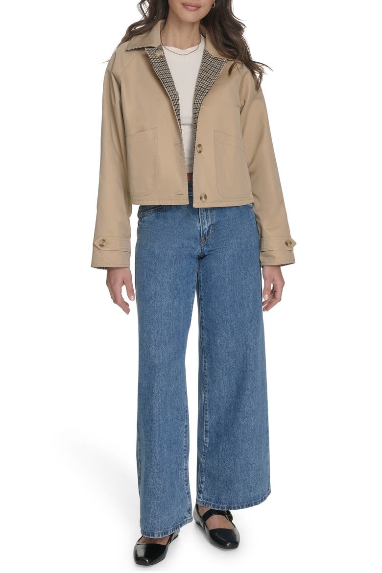Reversible Crop Trench Jacket, Alternate, color, KHAKI