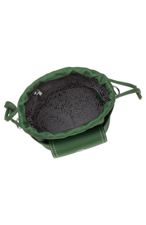 Longchamp Extra Small Le Pliage Xtra Worker Leather Bucket Bag In Green