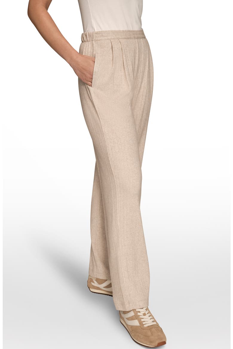 High Waist Wide Leg Pull-On Sweater Pants, Alternate, color, LIGHT FAWN HEATHER