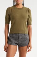 FRAME Pointelle Ruched Sweater