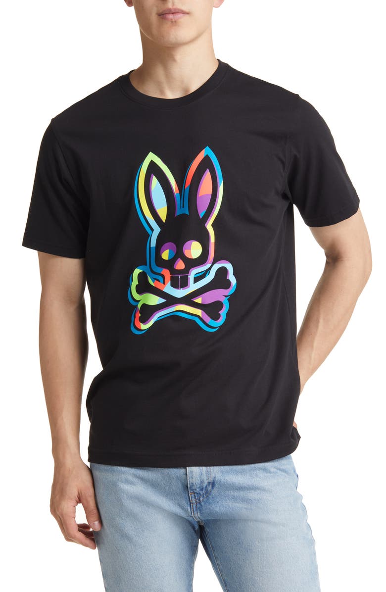 Psycho Bunny Men's Binns Logo Graphic Tee, Main, color, 