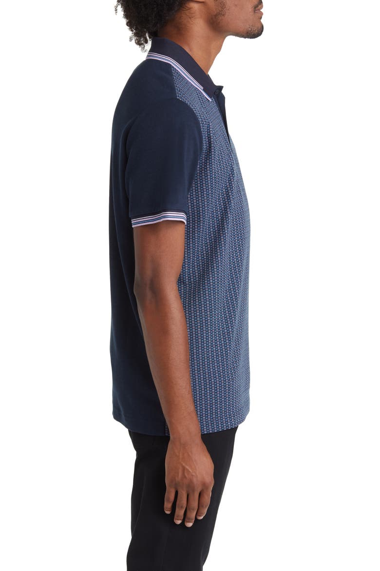 Jacquard Basketweave Polo, Alternate, color, DARK SAPPHIRE