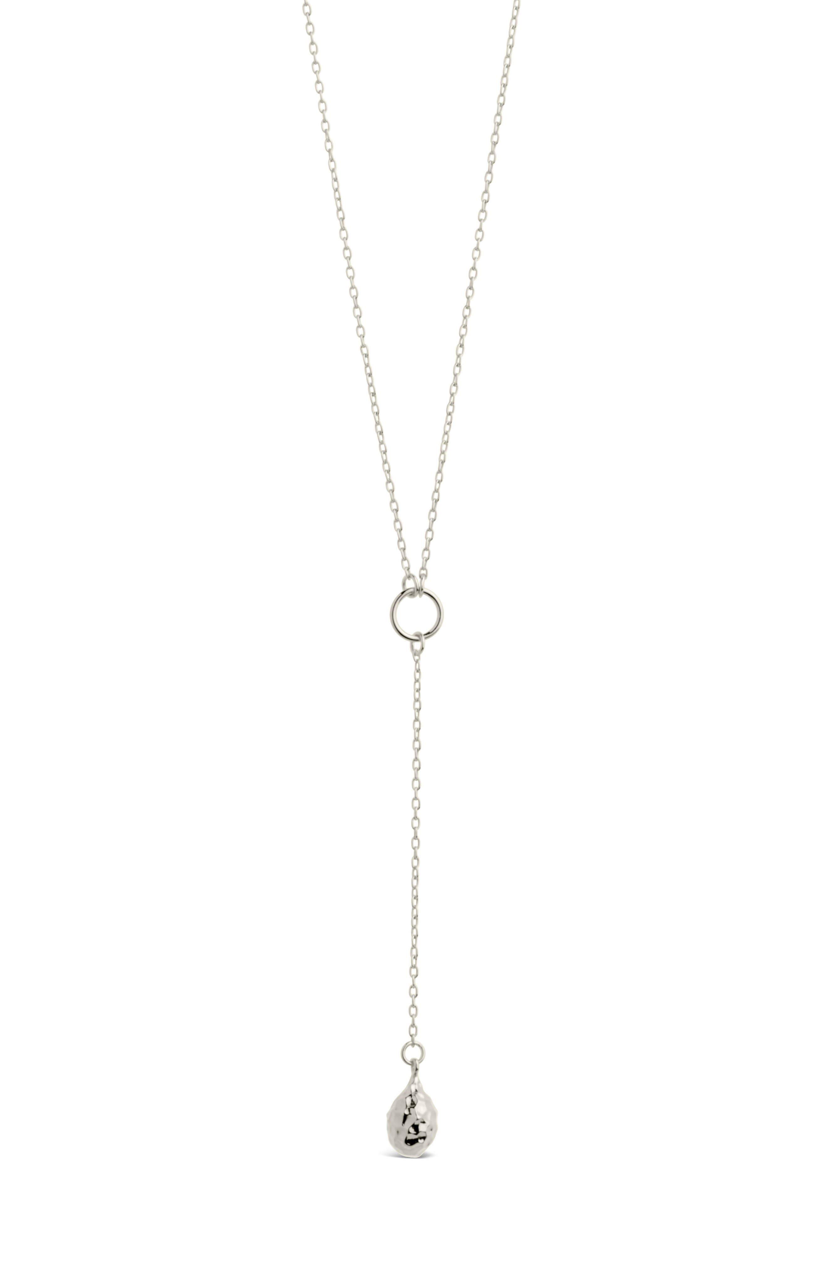 Sterling Forever Lee Molten Teardrop Y-Necklace
