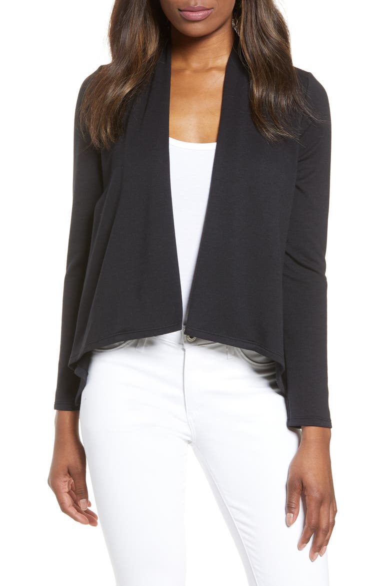 Gibson High/Low Cardigan, Main, color, BLACK