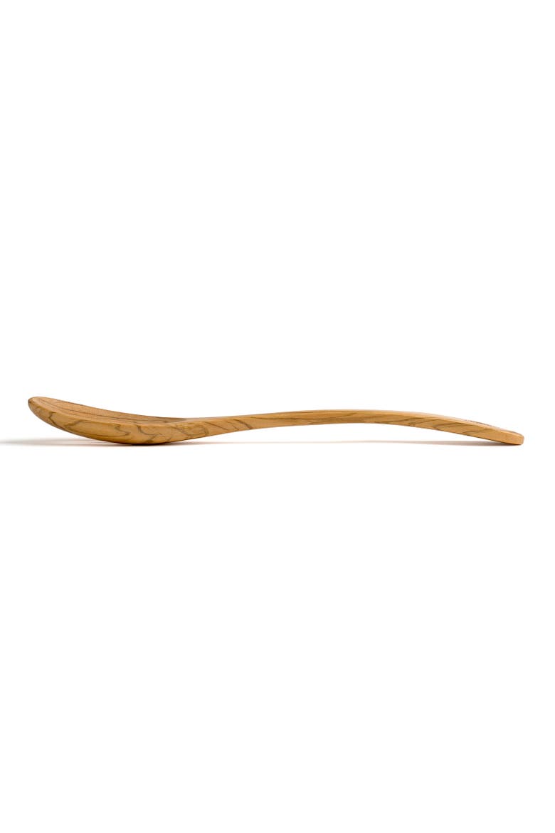 Handcrafted Olive Wood 12 Inch Slotted Spoon, Alternate, color, Brown