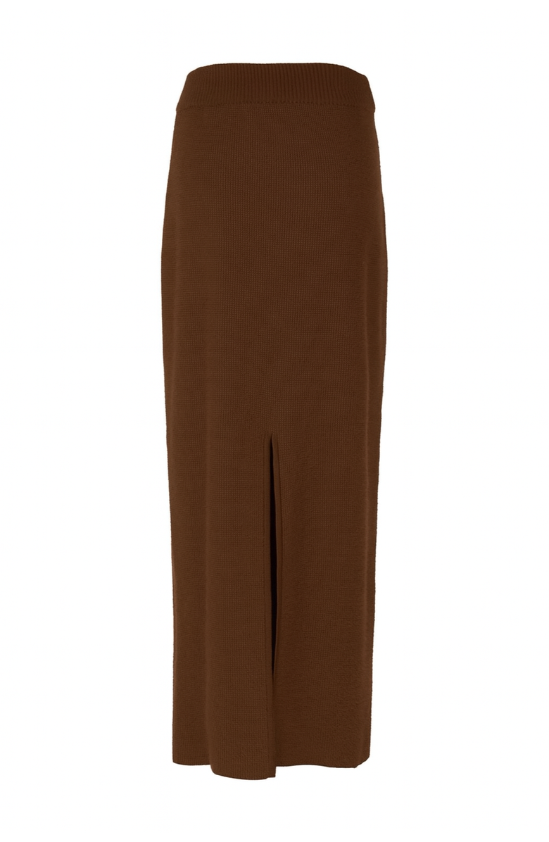 Alexandra Bueno Cherry Knit Skirt Fluffy Skirt, Main, color, Brown