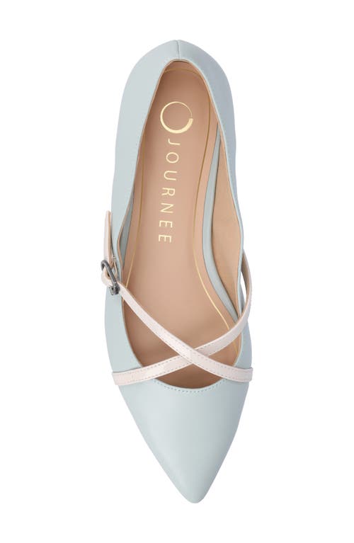 Journee Collection Women's Camby Crisscross Strap Pointed Toe Flats In Blue