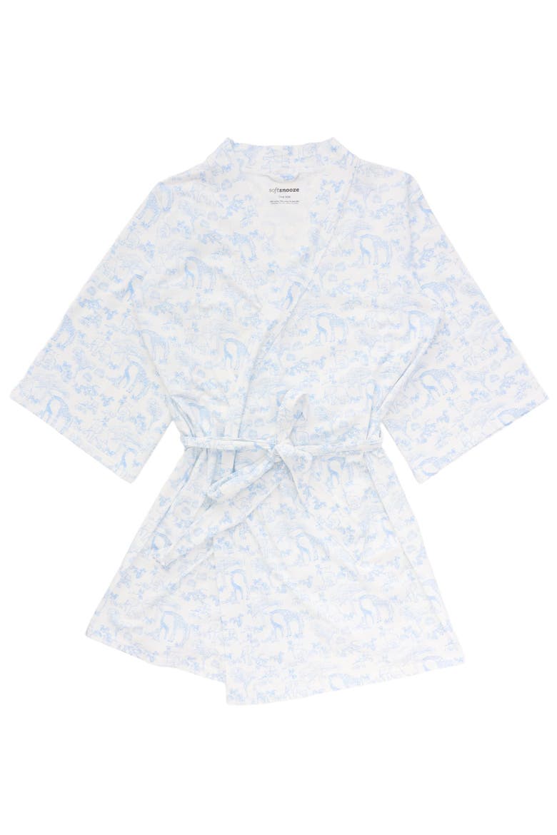 Modal Blend Women's Maternity Robe, Main, color, Periwinkle Blue Safari Toile