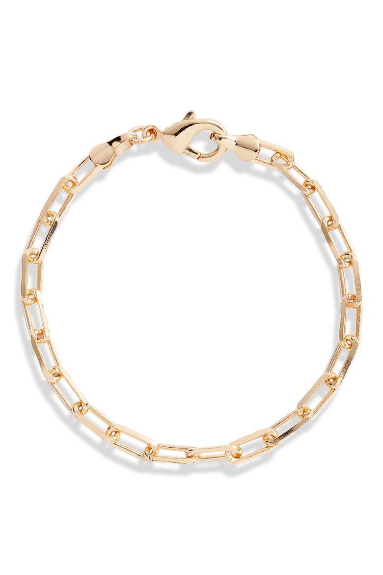 Paper Clip Chain Bracelet, Main, color, GOLD