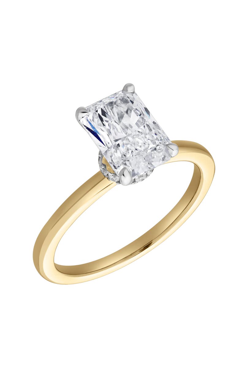 LuvMyJewelry Tia 14K Gold Radiant Lab Grown Diamond Hidden Halo Ring - 2.1 Ct, Alternate, color, 14K Yellow Gold