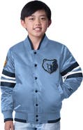 STARTER Youth Starter Light Blue Memphis Grizzlies Scout Varsity Full-Snap Jacket
