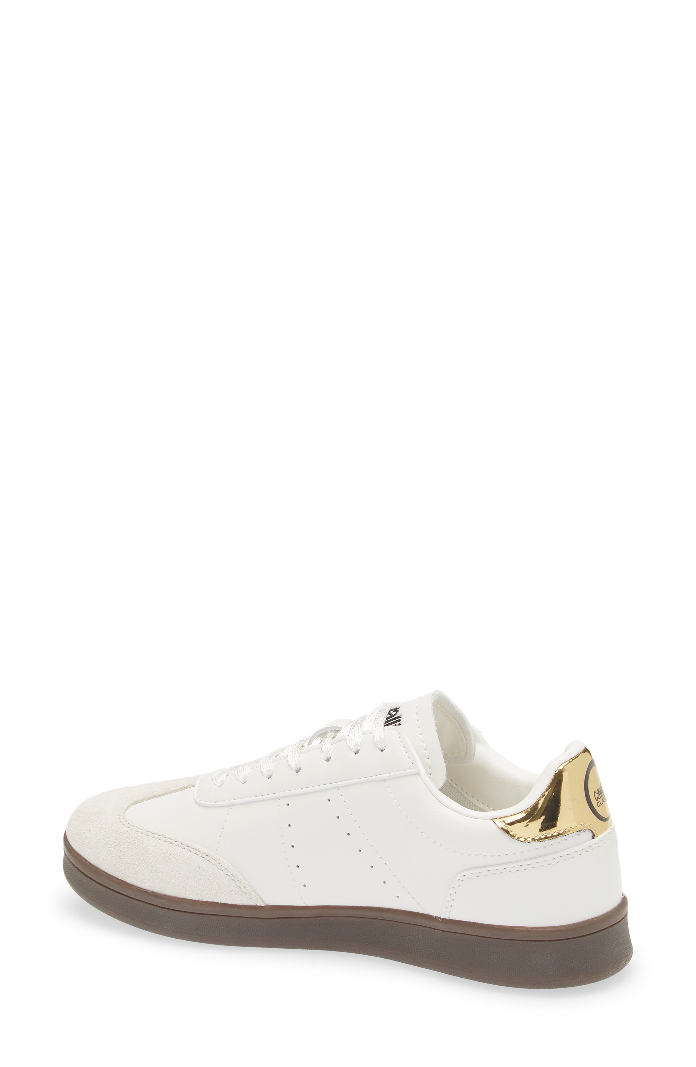Roberto Cavalli Low Top Sneaker, Alternate, color, White Gold