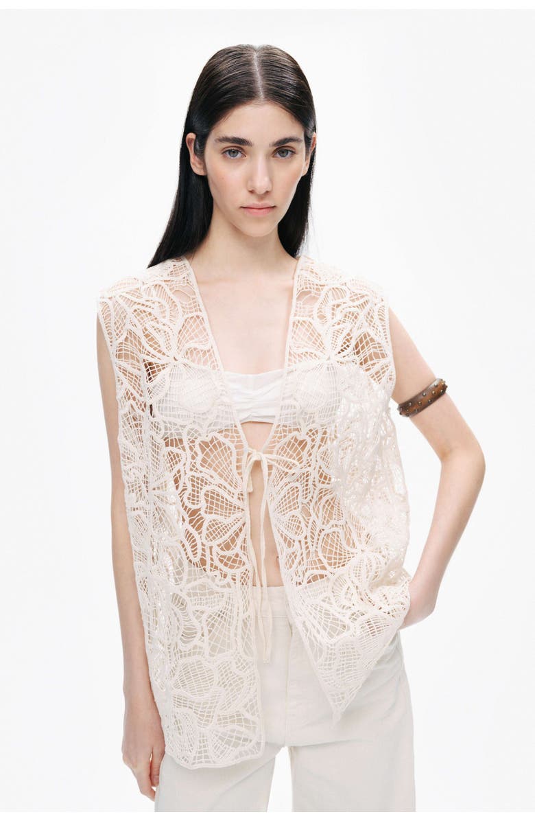 Nocturne Floral Embroidered Detailed Vest, Alternate, color, 