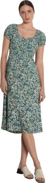 Apricot Milkmaid Midi Dress
