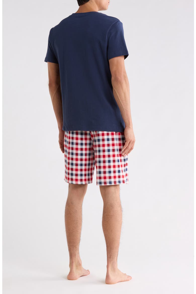 Crewneck Tee & Pajama Shorts Set, Alternate, color, HEATHER GRAY/BRIGHT WHITE