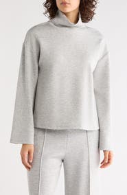 NORDSTROM RACK Mock Neck Long Sleeve Scuba Knit Top