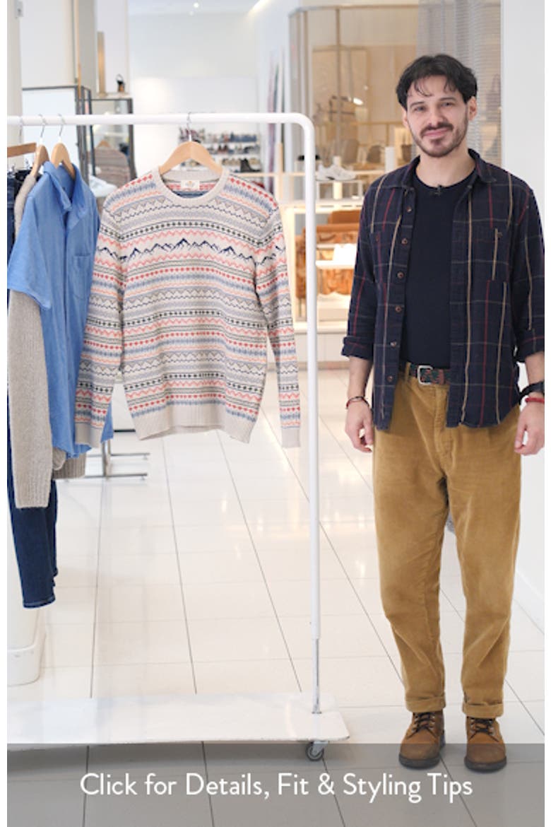 Fair Isle Organic Cotton Blend Crewneck Sweater video
