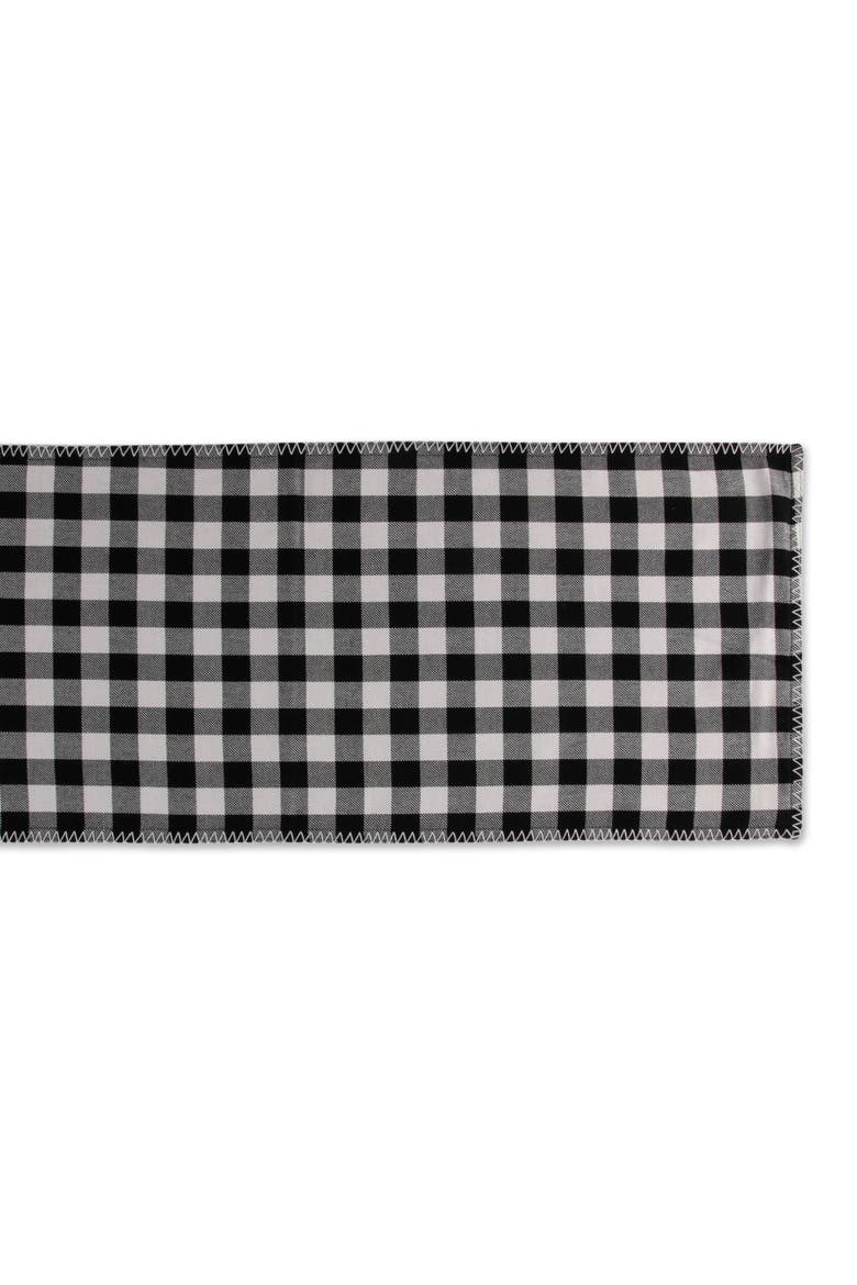 Christmas Buffalo Check Embroidered Table Runner, Alternate, color, Black/Red