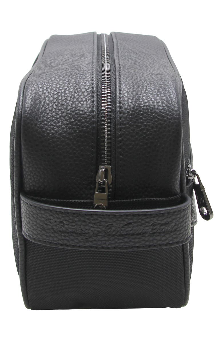Robert Graham Skipper Faux Leather Dopp Kit, Alternate, color, Black