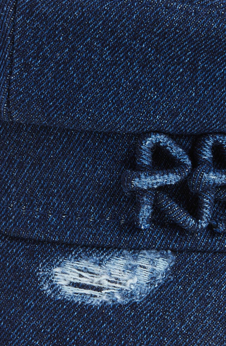 Ruslan Baginskiy Distressed Denim Newsboy Cap, Alternate, color, Blue