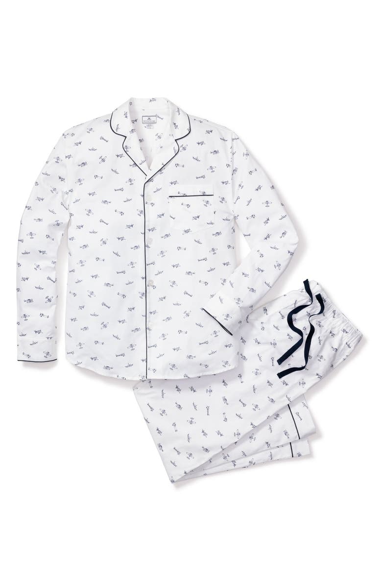 Petite Plume Par Avion Woven Cotton Pajamas, Alternate, color,