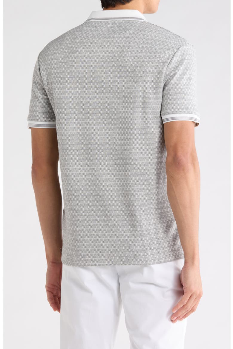 Textured Geo Knit Polo, Alternate, color, GRAY