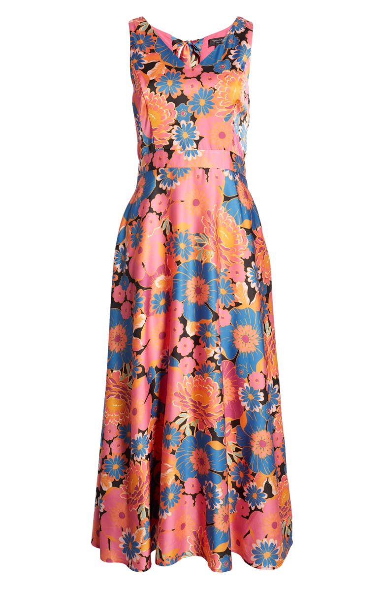Tahari ASL Floral Sleeveless Matte Charmeuse Dress, Alternate, color,