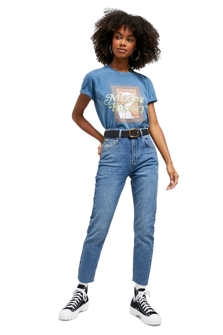 Edie High Waist Raw Hem Skinny Jeans, Alternate, color, MID VINTAGE