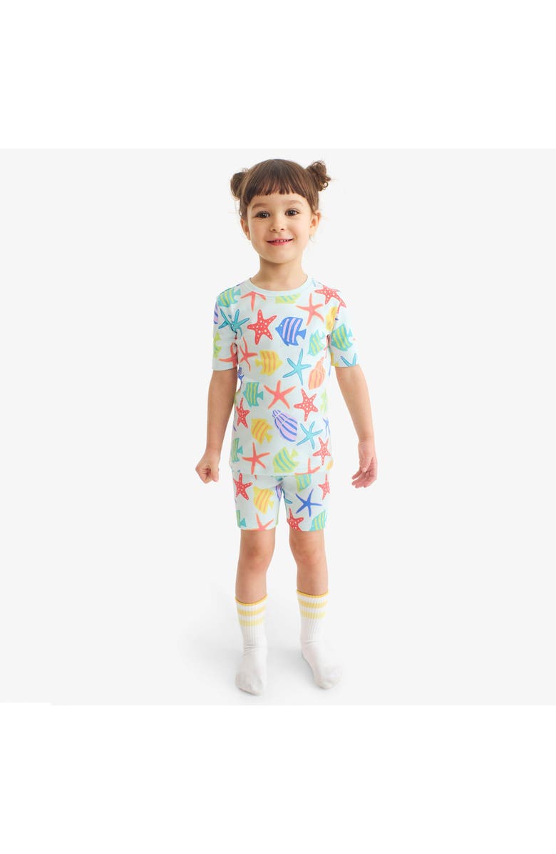 Primary Kids Organic Pj Short In Seasonal Prints, Alternate, color, Saltwater Under The Sea
