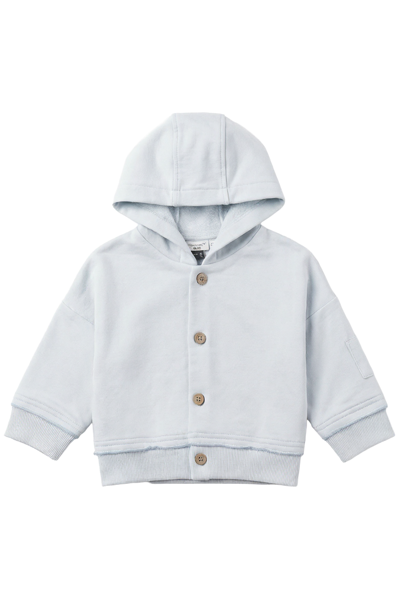 French Terry Baby Hood Jacket - Misty Blue, Main, color, Misty Blue