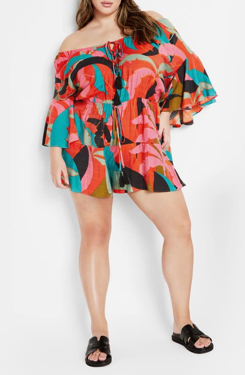 Harlow Flutter Sleeve Playsuit (Plus)