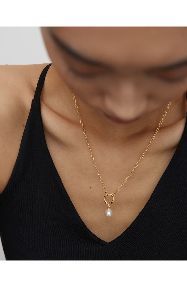 Monica Vinader Oval Link Chain Charm Necklace, Alternate, color, 18K Gold Vermeil