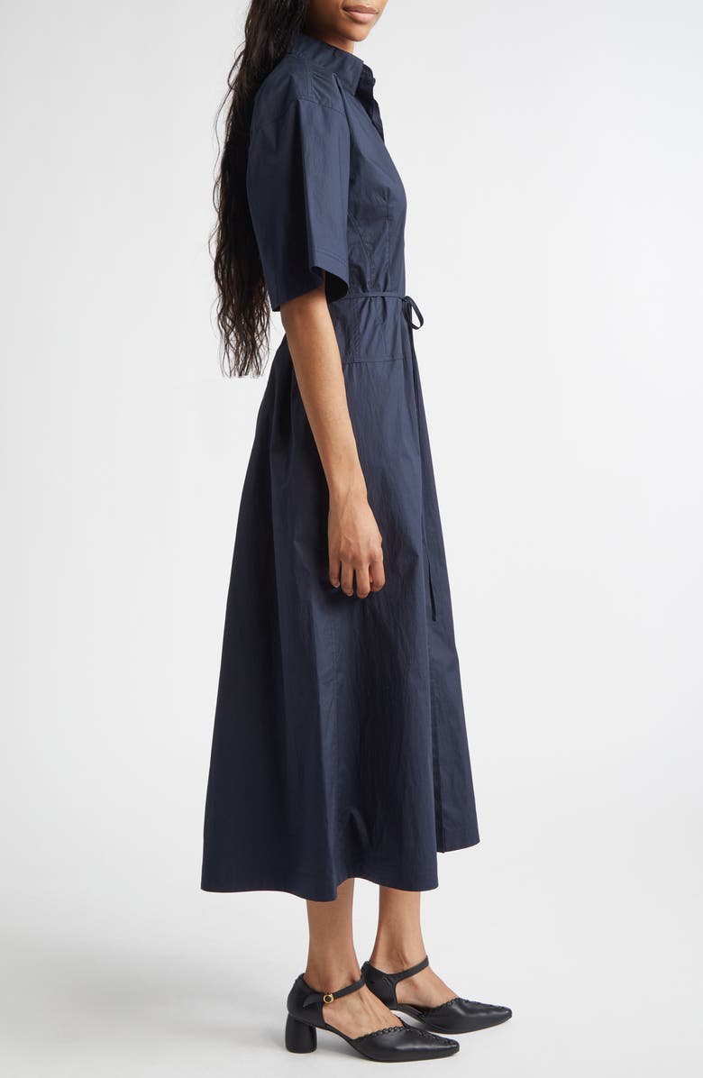 PLAN C Oversize Cotton Shirtdress, Alternate, color, Blue Black